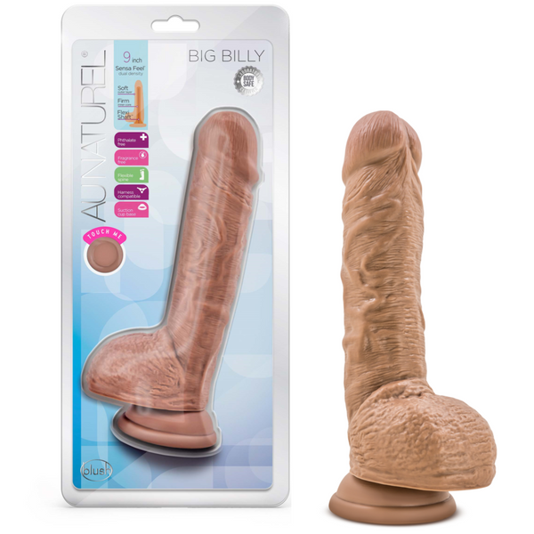 Blush Novelties Au Naturel Big Billy 9" Dual Density Dildo - Mocha - Extreme Toyz Singapore - https://extremetoyz.com.sg - Sex Toys and Lingerie Online Store - Bondage Gear / Vibrators / Electrosex Toys / Wireless Remote Control Vibes / Sexy Lingerie and Role Play / BDSM / Dungeon Furnitures / Dildos and Strap Ons &nbsp;/ Anal and Prostate Massagers / Anal Douche and Cleaning Aide / Delay Sprays and Gels / Lubricants and more...