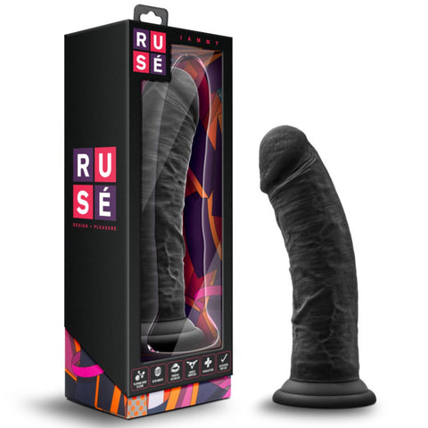 Blush Novelties Ruse Jammy 8" Silicone Dildo - Black - Extreme Toyz Singapore - https://extremetoyz.com.sg - Sex Toys and Lingerie Online Store - Bondage Gear / Vibrators / Electrosex Toys / Wireless Remote Control Vibes / Sexy Lingerie and Role Play / BDSM / Dungeon Furnitures / Dildos and Strap Ons &nbsp;/ Anal and Prostate Massagers / Anal Douche and Cleaning Aide / Delay Sprays and Gels / Lubricants and more...