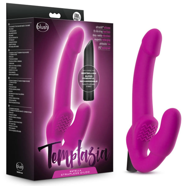 Blush Novelties Temptasia Estella Rechargeable Strapless Silicone Dildo - Extreme Toyz Singapore - https://extremetoyz.com.sg - Sex Toys and Lingerie Online Store - Bondage Gear / Vibrators / Electrosex Toys / Wireless Remote Control Vibes / Sexy Lingerie and Role Play / BDSM / Dungeon Furnitures / Dildos and Strap Ons &nbsp;/ Anal and Prostate Massagers / Anal Douche and Cleaning Aide / Delay Sprays and Gels / Lubricants and more...