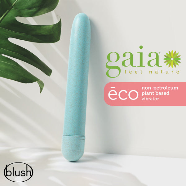 Blush Novelties Gaia Eco Plant-Based Slim Vibrator - Aqua - Extreme Toyz Singapore - https://extremetoyz.com.sg - Sex Toys and Lingerie Online Store - Bondage Gear / Vibrators / Electrosex Toys / Wireless Remote Control Vibes / Sexy Lingerie and Role Play / BDSM / Dungeon Furnitures / Dildos and Strap Ons &nbsp;/ Anal and Prostate Massagers / Anal Douche and Cleaning Aide / Delay Sprays and Gels / Lubricants and more...