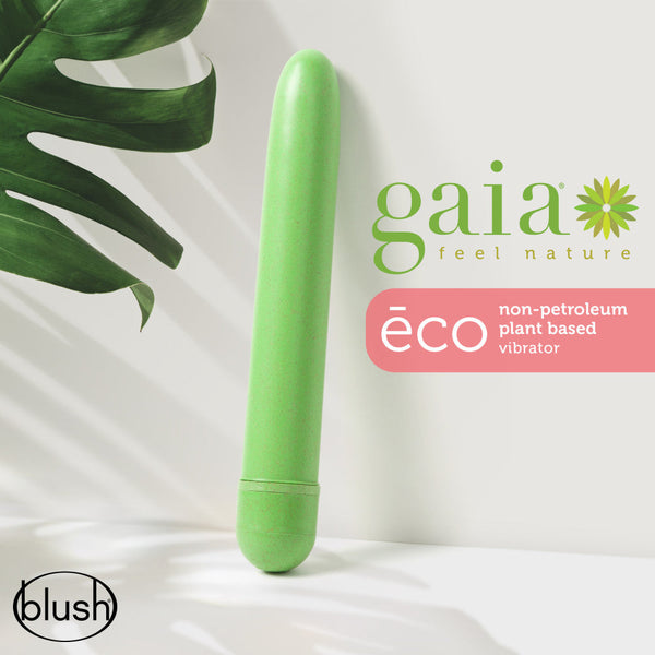 Blush Novelties Gaia Eco Rechargeable Plant-Based Slim Vibrator - Green - Extreme Toyz Singapore - https://extremetoyz.com.sg - Sex Toys and Lingerie Online Store - Bondage Gear / Vibrators / Electrosex Toys / Wireless Remote Control Vibes / Sexy Lingerie and Role Play / BDSM / Dungeon Furnitures / Dildos and Strap Ons &nbsp;/ Anal and Prostate Massagers / Anal Douche and Cleaning Aide / Delay Sprays and Gels / Lubricants and more...