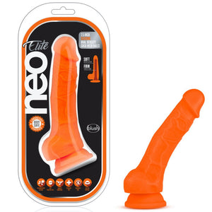 Blush Novelties Neo Elite 7.5" Silicone Dual Density Cock with Balls - Neon Orange - Extreme Toyz Singapore - https://extremetoyz.com.sg - Sex Toys and Lingerie Online Store - Bondage Gear / Vibrators / Electrosex Toys / Wireless Remote Control Vibes / Sexy Lingerie and Role Play / BDSM / Dungeon Furnitures / Dildos and Strap Ons &nbsp;/ Anal and Prostate Massagers / Anal Douche and Cleaning Aide / Delay Sprays and Gels / Lubricants and more...