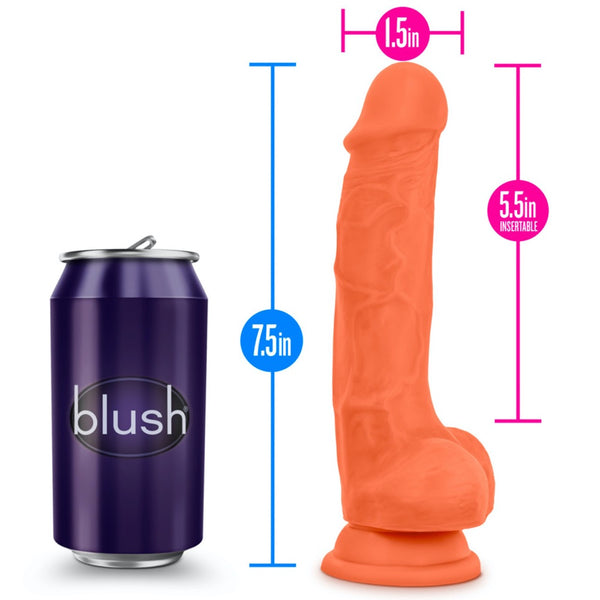 Blush Novelties Neo Elite 7.5" Silicone Dual Density Cock with Balls - Neon Orange - Extreme Toyz Singapore - https://extremetoyz.com.sg - Sex Toys and Lingerie Online Store - Bondage Gear / Vibrators / Electrosex Toys / Wireless Remote Control Vibes / Sexy Lingerie and Role Play / BDSM / Dungeon Furnitures / Dildos and Strap Ons &nbsp;/ Anal and Prostate Massagers / Anal Douche and Cleaning Aide / Delay Sprays and Gels / Lubricants and more...