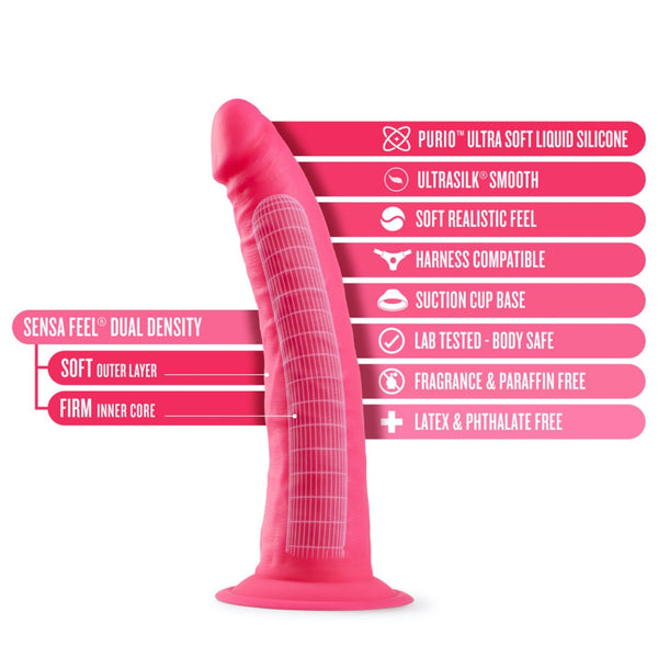 Blush Novelties Neo Elite 7.5" Silicone Dual Density Cock - Neon Pink - Extreme Toyz Singapore - https://extremetoyz.com.sg - Sex Toys and Lingerie Online Store - Bondage Gear / Vibrators / Electrosex Toys / Wireless Remote Control Vibes / Sexy Lingerie and Role Play / BDSM / Dungeon Furnitures / Dildos and Strap Ons &nbsp;/ Anal and Prostate Massagers / Anal Douche and Cleaning Aide / Delay Sprays and Gels / Lubricants and more...