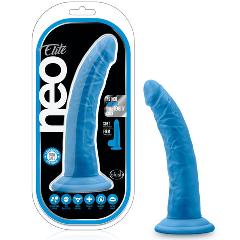 Blush Novelties Neo Elite 7.5" Silicone Dual Density Cock - Neon Blue - Extreme Toyz Singapore - https://extremetoyz.com.sg - Sex Toys and Lingerie Online Store - Bondage Gear / Vibrators / Electrosex Toys / Wireless Remote Control Vibes / Sexy Lingerie and Role Play / BDSM / Dungeon Furnitures / Dildos and Strap Ons &nbsp;/ Anal and Prostate Massagers / Anal Douche and Cleaning Aide / Delay Sprays and Gels / Lubricants and more...