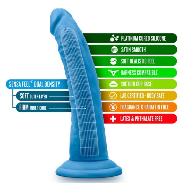 Blush Novelties Neo Elite 7.5" Silicone Dual Density Cock - Neon Blue - Extreme Toyz Singapore - https://extremetoyz.com.sg - Sex Toys and Lingerie Online Store - Bondage Gear / Vibrators / Electrosex Toys / Wireless Remote Control Vibes / Sexy Lingerie and Role Play / BDSM / Dungeon Furnitures / Dildos and Strap Ons &nbsp;/ Anal and Prostate Massagers / Anal Douche and Cleaning Aide / Delay Sprays and Gels / Lubricants and more...