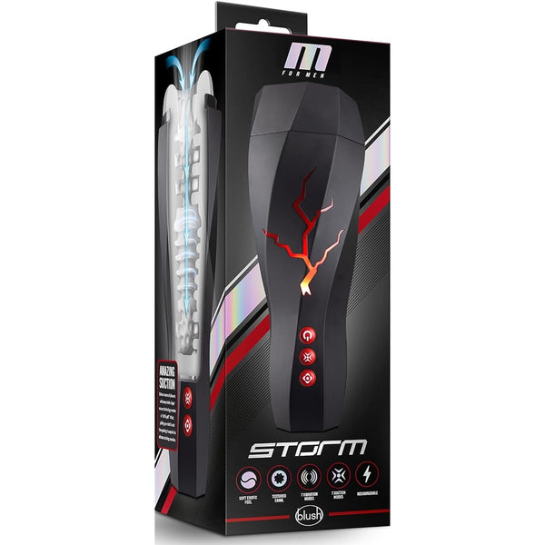 M For Men Storm Vibrating & Auto Milking Masturbator with Ear Phones for Realistic Moans