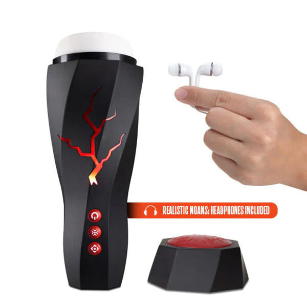 M For Men Storm Vibrating & Auto Milking Masturbator with Ear Phones for Realistic Moans