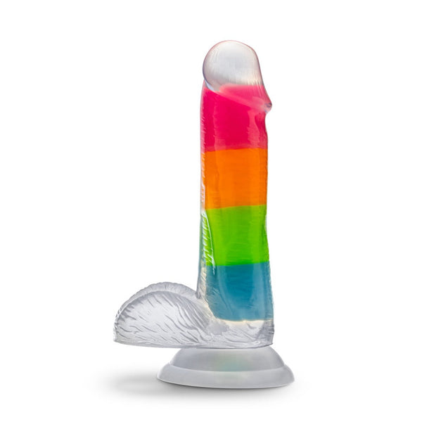 Neo Elite 6.5" Rainbow Rave Glow-in-the-Dark Silicone Dual Density Dildo