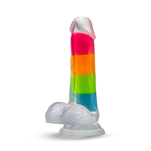 Neo Elite 6.5" Rainbow Rave Glow-in-the-Dark Silicone Dual Density Dildo