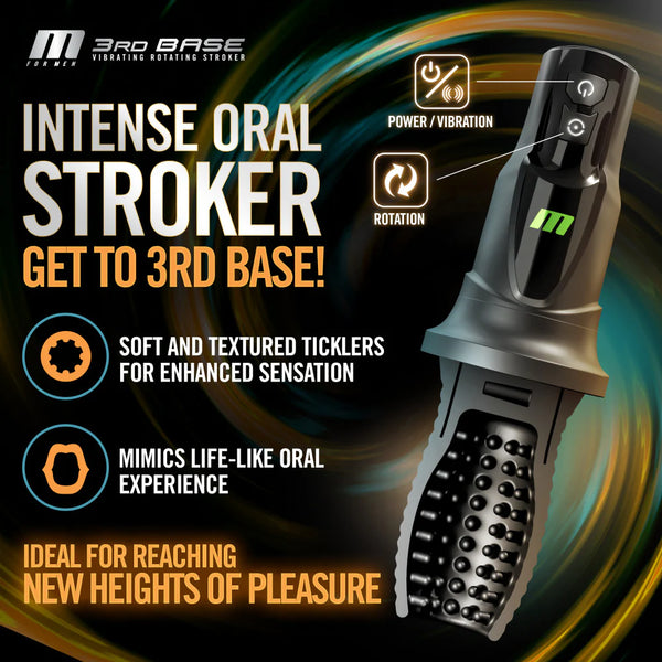 M For Men 3rd Base 360° Rotating & Vibrating Automatic Oral Masturbator