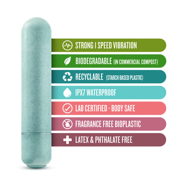 Blush Novelties Gaia Eco Plant-Based Bullet Vibrator - Aqua - Extreme Toyz Singapore - https://extremetoyz.com.sg - Sex Toys and Lingerie Online Store - Bondage Gear / Vibrators / Electrosex Toys / Wireless Remote Control Vibes / Sexy Lingerie and Role Play / BDSM / Dungeon Furnitures / Dildos and Strap Ons &nbsp;/ Anal and Prostate Massagers / Anal Douche and Cleaning Aide / Delay Sprays and Gels / Lubricants and more...