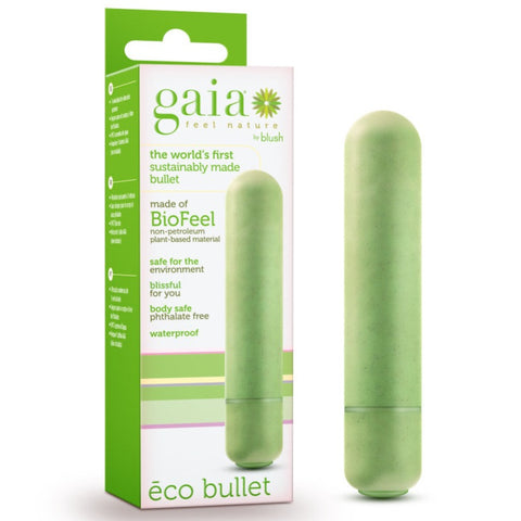 Blush Novelties Gaia Eco Plant-Based Bullet Vibrator - Green - Extreme Toyz Singapore - https://extremetoyz.com.sg - Sex Toys and Lingerie Online Store - Bondage Gear / Vibrators / Electrosex Toys / Wireless Remote Control Vibes / Sexy Lingerie and Role Play / BDSM / Dungeon Furnitures / Dildos and Strap Ons &nbsp;/ Anal and Prostate Massagers / Anal Douche and Cleaning Aide / Delay Sprays and Gels / Lubricants and more...