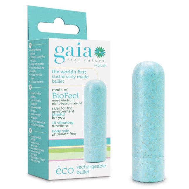 Blush Novelties Gaia Eco Rechargeable Plant-Based Bullet Vibrator - Aqua - Extreme Toyz Singapore - https://extremetoyz.com.sg - Sex Toys and Lingerie Online Store - Bondage Gear / Vibrators / Electrosex Toys / Wireless Remote Control Vibes / Sexy Lingerie and Role Play / BDSM / Dungeon Furnitures / Dildos and Strap Ons &nbsp;/ Anal and Prostate Massagers / Anal Douche and Cleaning Aide / Delay Sprays and Gels / Lubricants and more...