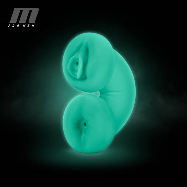 M for Men Soft & Wet Double Trouble Glow in the Dark 2 Way Anal & Vagina Stroker