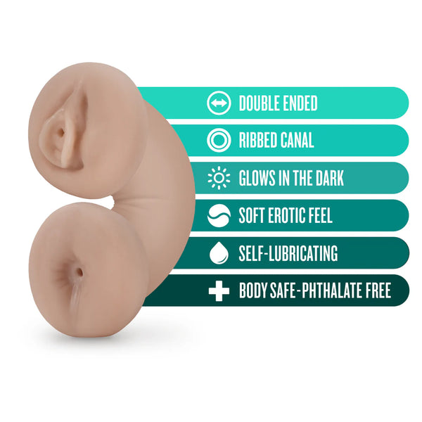 M for Men Soft & Wet Double Trouble Glow in the Dark 2 Way Anal & Vagina Stroker