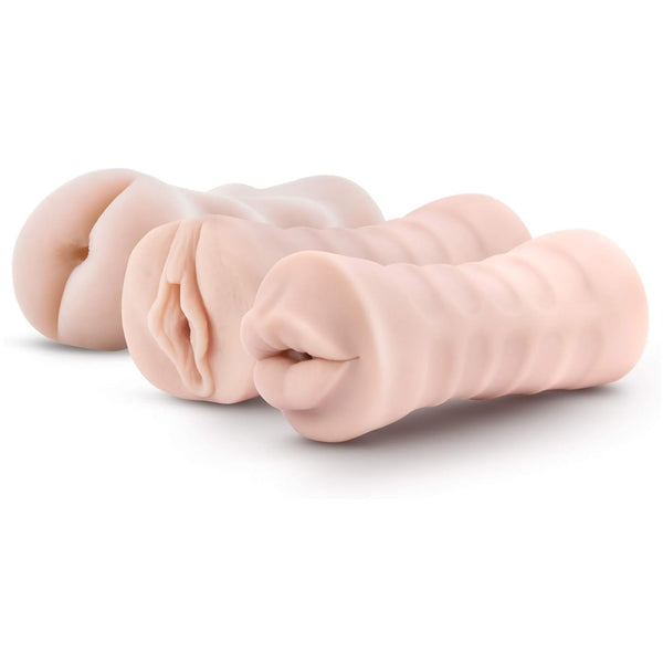 M for Men 3-Pack Self-Lubricating Vibrating Masturbator