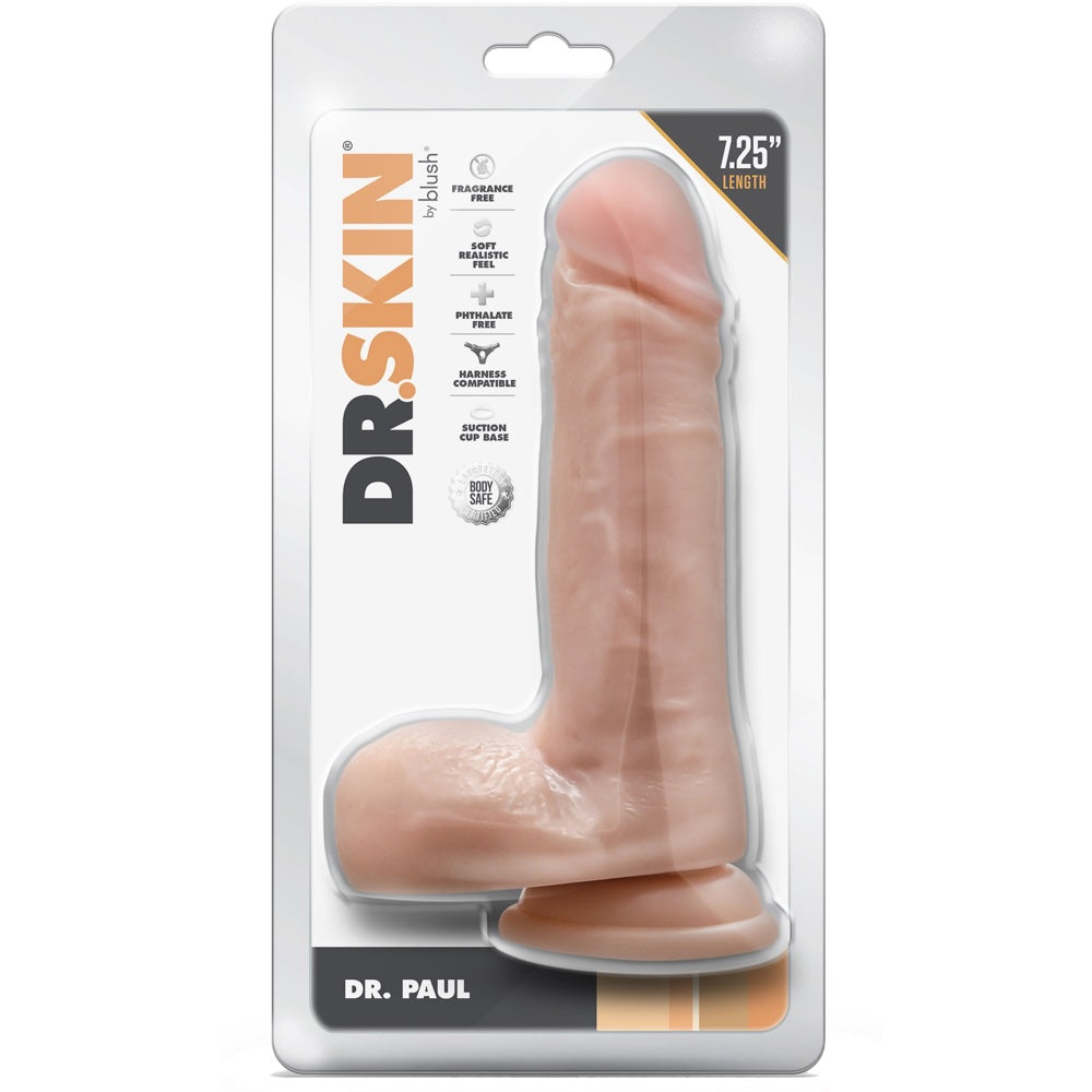 Dr. Skin Dr. Paul 7.25" Dildo With Balls - Beige