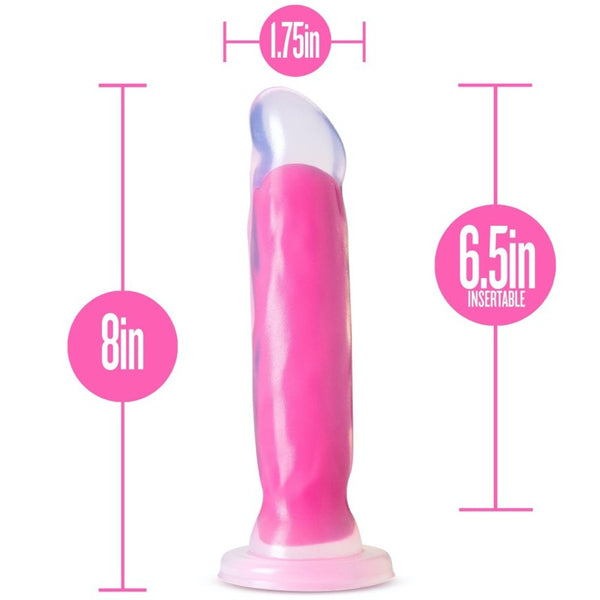 Blush Novelties Neo Elite 8" Glow in the Dark Marquee Silicone Dual Density Dildo - Neon Pink - Extreme Toyz Singapore - https://extremetoyz.com.sg - Sex Toys and Lingerie Online Store - Bondage Gear / Vibrators / Electrosex Toys / Wireless Remote Control Vibes / Sexy Lingerie and Role Play / BDSM / Dungeon Furnitures / Dildos and Strap Ons &nbsp;/ Anal and Prostate Massagers / Anal Douche and Cleaning Aide / Delay Sprays and Gels / Lubricants and more...