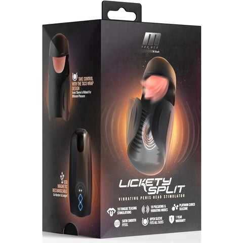 M For Men Lickety Split Vibrating Automatic Male Masturbator with Tongue Licking Oral Stimulator