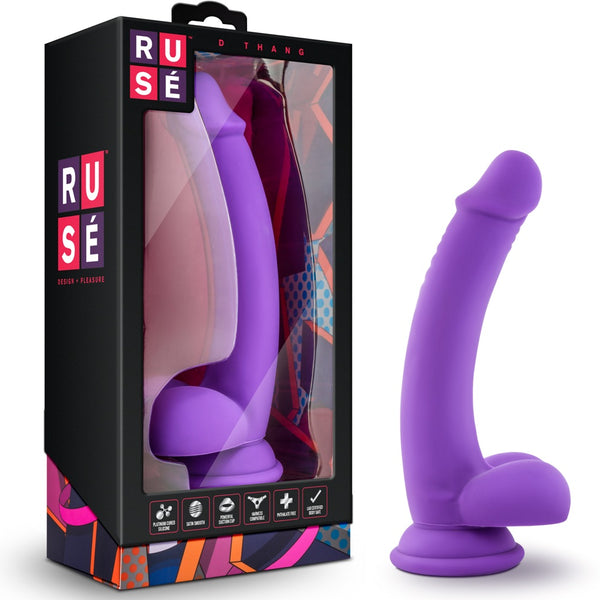 Ruse D Thang 7.75" Silicone Dildo - Purple