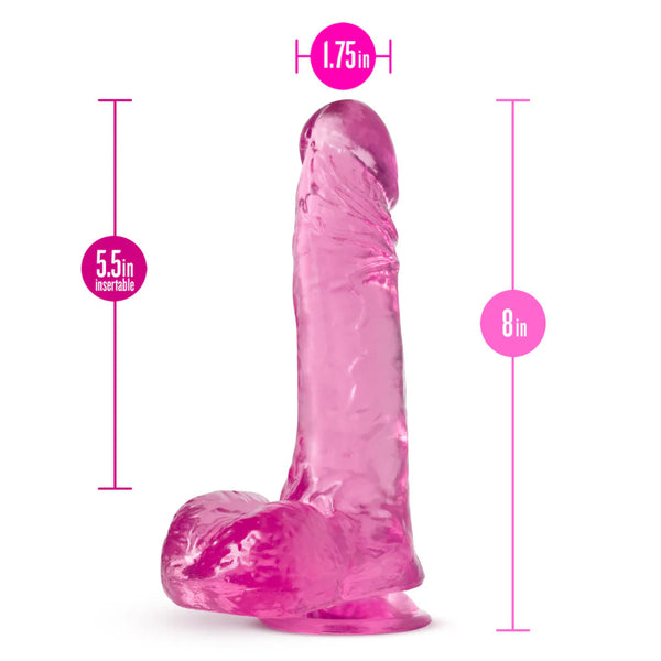 B Yours Plus 8" Ram N’ Jam Dildo with Balls - Pink