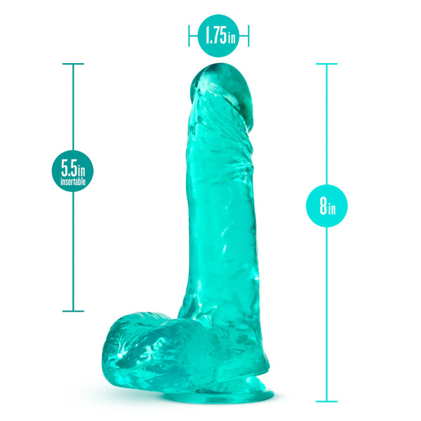 B Yours Plus 8" Ram N’ Jam Dildo with Balls - Teal