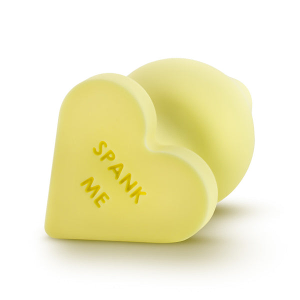 Blush Novelties Play with Me Naughty Candy Heart Spank Me Silicone Plug - Yellow - Extreme Toyz Singapore - https://extremetoyz.com.sg - Sex Toys and Lingerie Online Store - Bondage Gear / Vibrators / Electrosex Toys / Wireless Remote Control Vibes / Sexy Lingerie and Role Play / BDSM / Dungeon Furnitures / Dildos and Strap Ons &nbsp;/ Anal and Prostate Massagers / Anal Douche and Cleaning Aide / Delay Sprays and Gels / Lubricants and more...