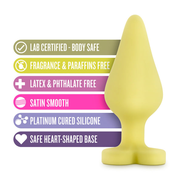 Blush Novelties Play with Me Naughty Candy Heart Spank Me Silicone Plug - Yellow - Extreme Toyz Singapore - https://extremetoyz.com.sg - Sex Toys and Lingerie Online Store - Bondage Gear / Vibrators / Electrosex Toys / Wireless Remote Control Vibes / Sexy Lingerie and Role Play / BDSM / Dungeon Furnitures / Dildos and Strap Ons &nbsp;/ Anal and Prostate Massagers / Anal Douche and Cleaning Aide / Delay Sprays and Gels / Lubricants and more...