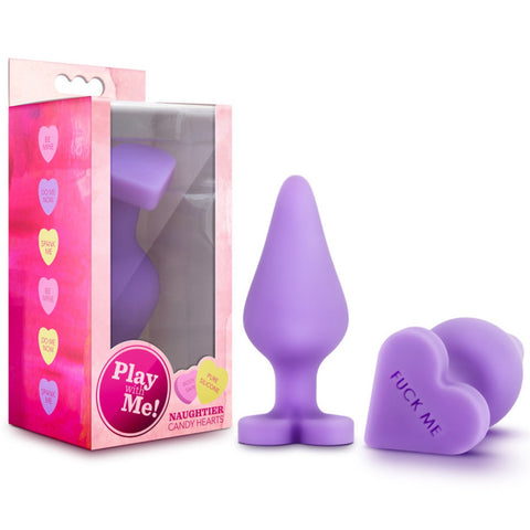 Blush Novelties Play with Me Naughtier Candy Heart Fuck Me Silicone Plug - Purple - Extreme Toyz Singapore - https://extremetoyz.com.sg - Sex Toys and Lingerie Online Store - Bondage Gear / Vibrators / Electrosex Toys / Wireless Remote Control Vibes / Sexy Lingerie and Role Play / BDSM / Dungeon Furnitures / Dildos and Strap Ons &nbsp;/ Anal and Prostate Massagers / Anal Douche and Cleaning Aide / Delay Sprays and Gels / Lubricants and more...