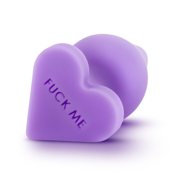 Blush Novelties Play with Me Naughtier Candy Heart Fuck Me Silicone Plug - Purple - Extreme Toyz Singapore - https://extremetoyz.com.sg - Sex Toys and Lingerie Online Store - Bondage Gear / Vibrators / Electrosex Toys / Wireless Remote Control Vibes / Sexy Lingerie and Role Play / BDSM / Dungeon Furnitures / Dildos and Strap Ons &nbsp;/ Anal and Prostate Massagers / Anal Douche and Cleaning Aide / Delay Sprays and Gels / Lubricants and more...