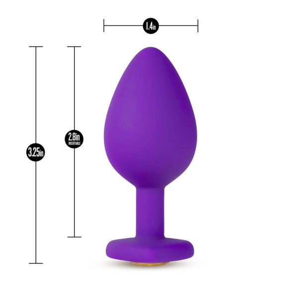 Blush Novelties Temptasia Purple Bling Silicone Plug - Medium - Extreme Toyz Singapore - https://extremetoyz.com.sg - Sex Toys and Lingerie Online Store - Bondage Gear / Vibrators / Electrosex Toys / Wireless Remote Control Vibes / Sexy Lingerie and Role Play / BDSM / Dungeon Furnitures / Dildos and Strap Ons &nbsp;/ Anal and Prostate Massagers / Anal Douche and Cleaning Aide / Delay Sprays and Gels / Lubricants and more...