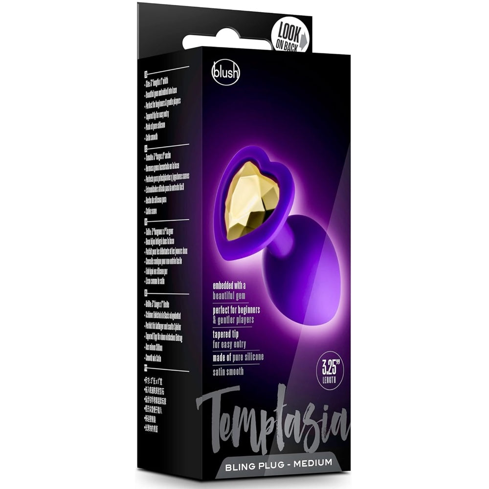 Temptasia Purple Bling Silicone Plug - Medium