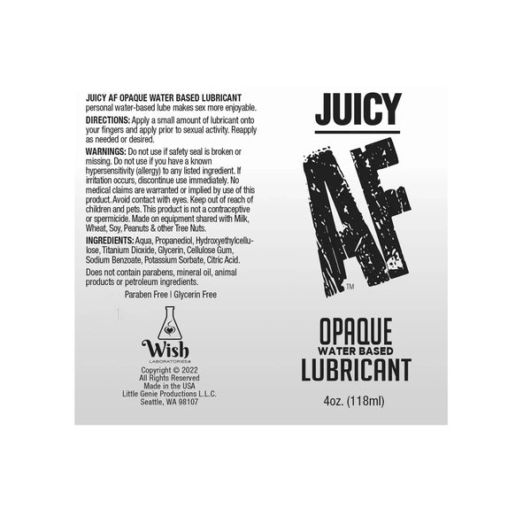 Juicy AF Water-Based Creamy White Opaque Lubricant - 2 oz.