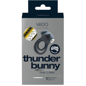 Thunder Bunny Rechargeable Vibrating C-Ring - Black