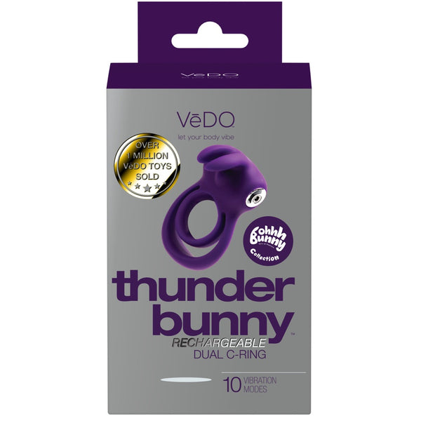 Thunder Bunny Rechargeable Vibrating C-Ring - Purple