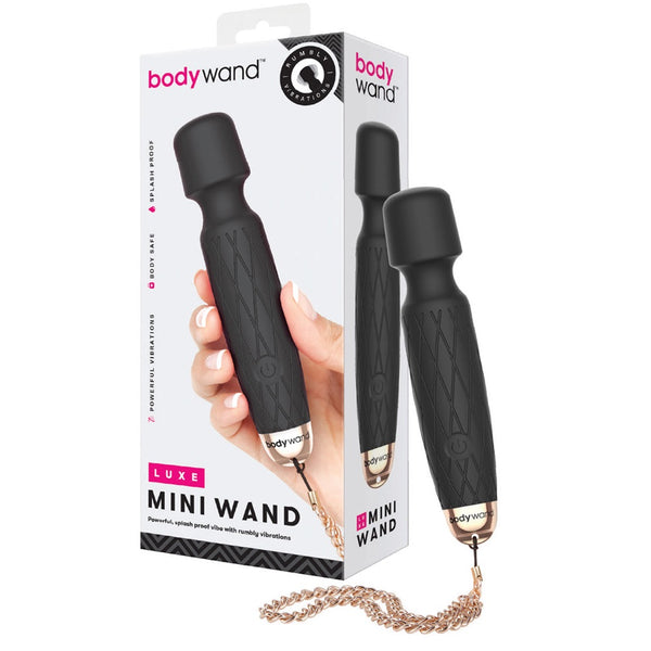 Bodywand Luxe Mini Wand Rechargeable Massager - Black - Extreme Toyz Singapore - https://extremetoyz.com.sg - Sex Toys and Lingerie Online Store - Bondage Gear / Vibrators / Electrosex Toys / Wireless Remote Control Vibes / Sexy Lingerie and Role Play / BDSM / Dungeon Furnitures / Dildos and Strap Ons &nbsp;/ Anal and Prostate Massagers / Anal Douche and Cleaning Aide / Delay Sprays and Gels / Lubricants and more...