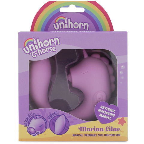 Unihorn "C" Horse Marina Lilac Rhythmic Massaging & Throbbing Rechargeable G-Spot & Clitoral Vibrator