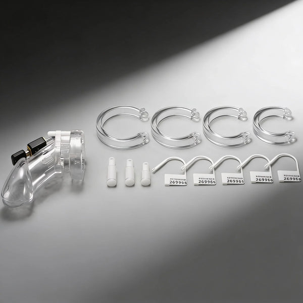 CB-6000 Male Chastity Cage Kit - Clear