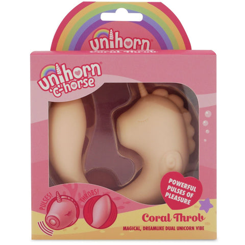 Unihorn "C" Horse Coral Throb Pulsating & Throbbing Rechargeable G-Spot & Clitoral Vibrator