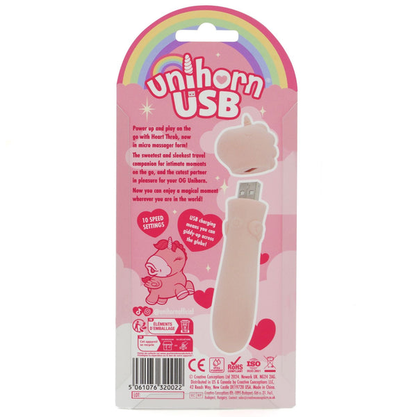 Unihorn USB Bullet Heart Throb Rechargeable Vibrator