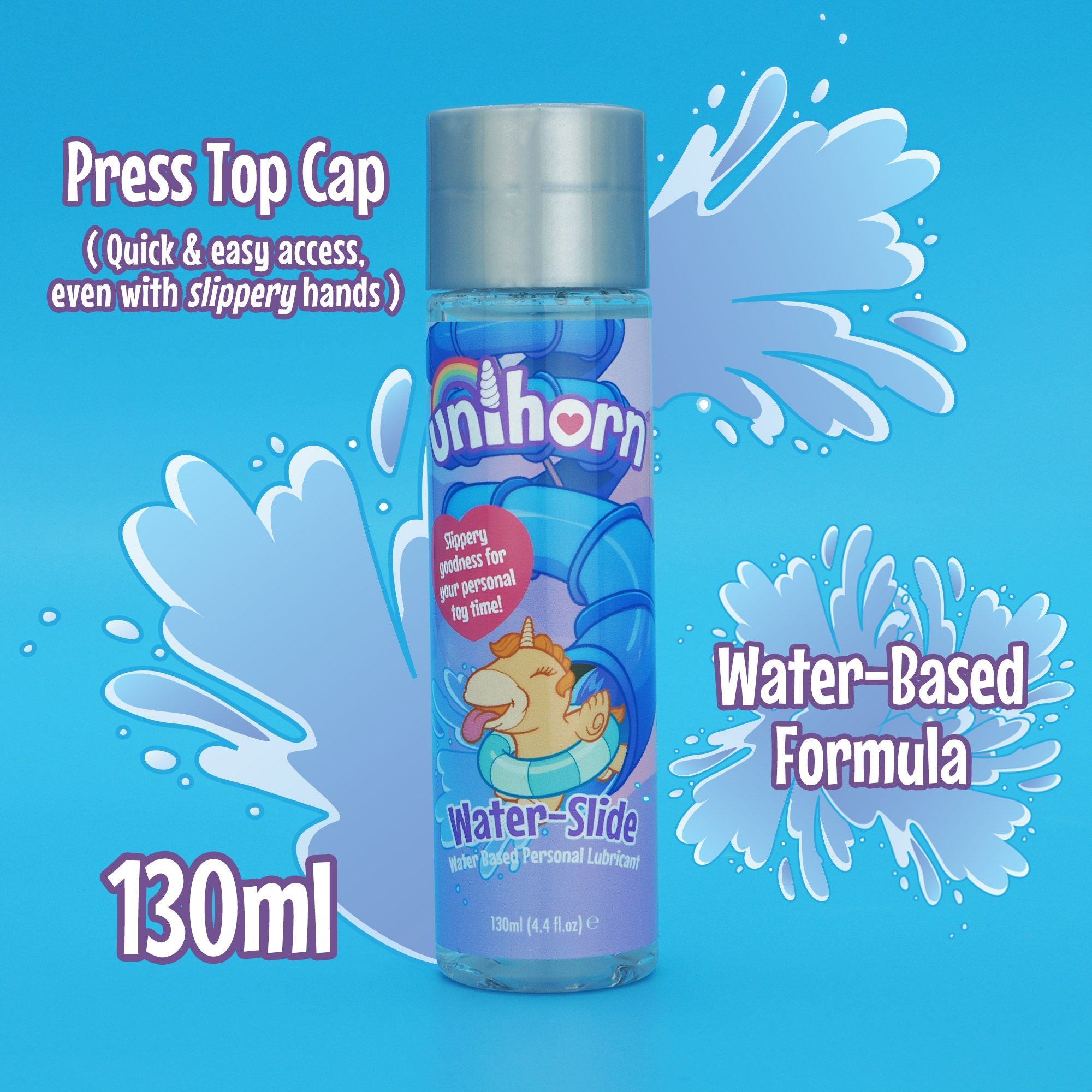 Unihorn Water Slide Water-Based Lubricant - 4.4 oz.