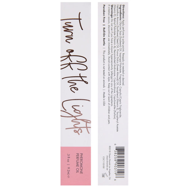 Classic Brands CG Turn Off the Lights Pheromone Perfume Oil - 9.2ml - Extreme Toyz Singapore - https://extremetoyz.com.sg - Sex Toys and Lingerie Online Store - Bondage Gear / Vibrators / Electrosex Toys / Wireless Remote Control Vibes / Sexy Lingerie and Role Play / BDSM / Dungeon Furnitures / Dildos and Strap Ons &nbsp;/ Anal and Prostate Massagers / Anal Douche and Cleaning Aide / Delay Sprays and Gels / Lubricants and more...
