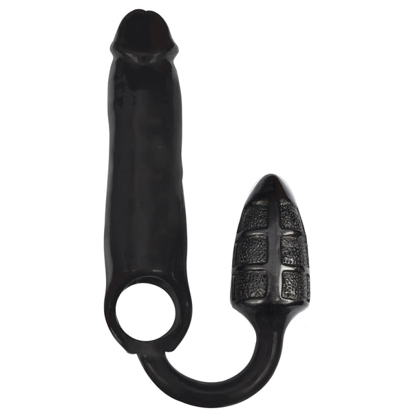 Rooster XXXPander Sheath with Double Textured Plug - Black