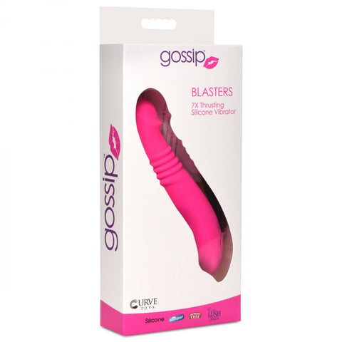 Curve Novelties Gossip Blaster 7X Rechargeable Thrusting Silicone Vibrator - Extreme Toyz Singapore - https://extremetoyz.com.sg - Sex Toys and Lingerie Online Store - Bondage Gear / Vibrators / Electrosex Toys / Wireless Remote Control Vibes / Sexy Lingerie and Role Play / BDSM / Dungeon Furnitures / Dildos and Strap Ons  / Anal and Prostate Massagers / Anal Douche and Cleaning Aide / Delay Sprays and Gels / Lubricants and more...