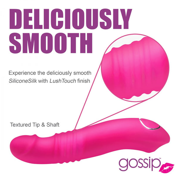 Curve Novelties Gossip Blaster 7X Rechargeable Thrusting Silicone Vibrator - Extreme Toyz Singapore - https://extremetoyz.com.sg - Sex Toys and Lingerie Online Store - Bondage Gear / Vibrators / Electrosex Toys / Wireless Remote Control Vibes / Sexy Lingerie and Role Play / BDSM / Dungeon Furnitures / Dildos and Strap Ons  / Anal and Prostate Massagers / Anal Douche and Cleaning Aide / Delay Sprays and Gels / Lubricants and more...