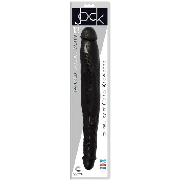 Curve Novelties Jock 13" Tapered Double Dong - Black - Extreme Toyz Singapore - https://extremetoyz.com.sg - Sex Toys and Lingerie Online Store - Bondage Gear / Vibrators / Electrosex Toys / Wireless Remote Control Vibes / Sexy Lingerie and Role Play / BDSM / Dungeon Furnitures / Dildos and Strap Ons  / Anal and Prostate Massagers / Anal Douche and Cleaning Aide / Delay Sprays and Gels / Lubricants and more...