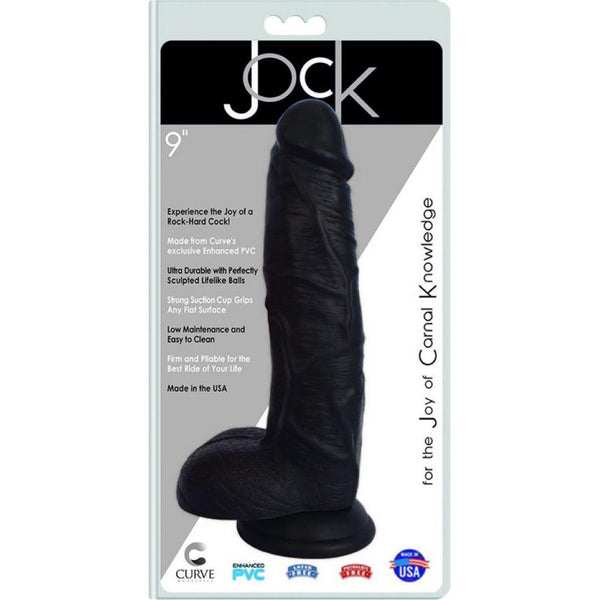 Curve Novelties Jock 9" Dong with Balls - Black - Extreme Toyz Singapore - https://extremetoyz.com.sg - Sex Toys and Lingerie Online Store - Bondage Gear / Vibrators / Electrosex Toys / Wireless Remote Control Vibes / Sexy Lingerie and Role Play / BDSM / Dungeon Furnitures / Dildos and Strap Ons  / Anal and Prostate Massagers / Anal Douche and Cleaning Aide / Delay Sprays and Gels / Lubricants and more...