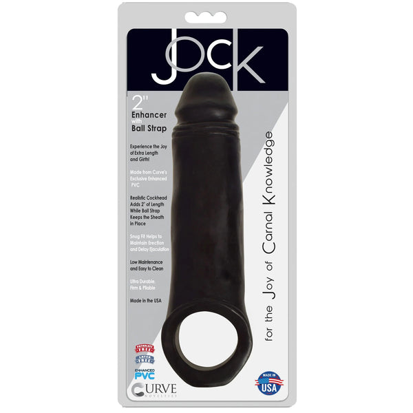 Jock 2" Black Penis Enhancer with Ball Strap