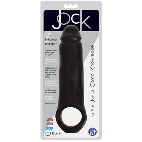 Jock 2" Black Penis Enhancer with Ball Strap